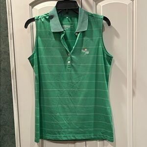 Nike Women's Green Striped sleeveless golf top